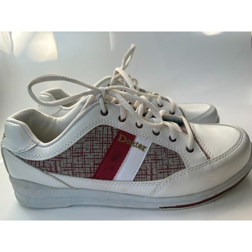 Dexter Lori Womens Bowling Shoes 9.5M White Red Slide-Rite B4256-7